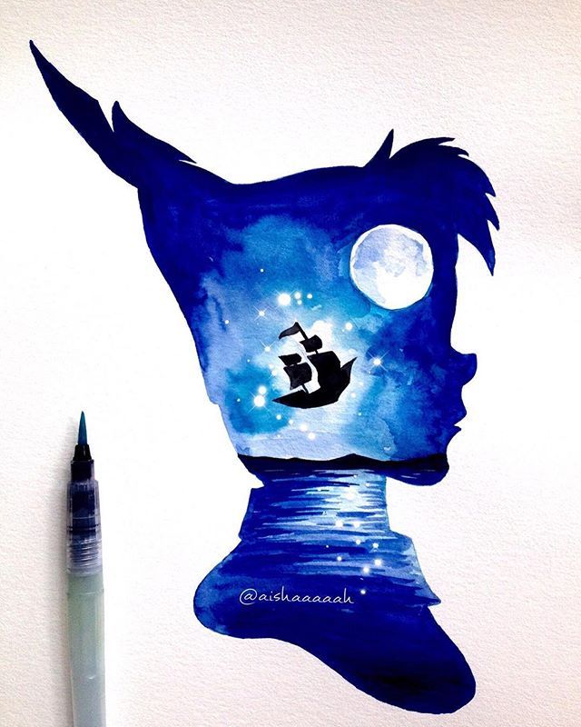 640x800 Disney Tattoo - Disney Peter Pan Painting