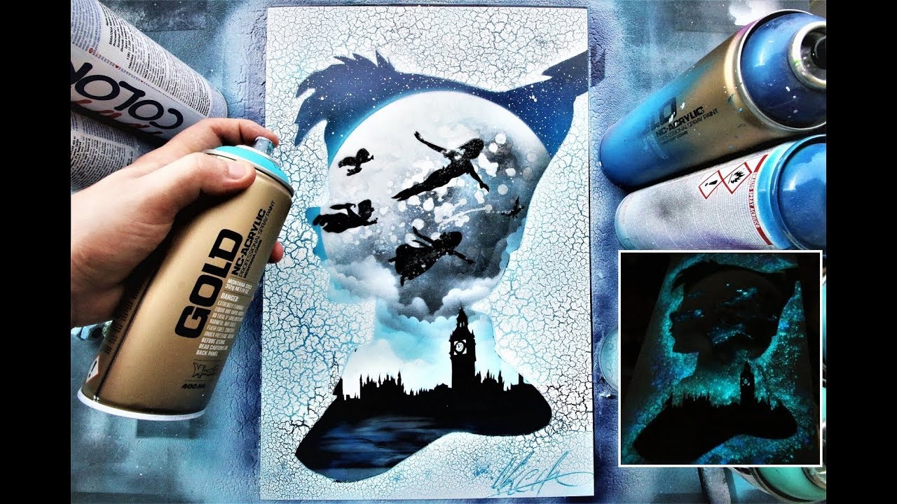 1280x720 Peter Pan Glow In Dark - Disney Peter Pan Painting