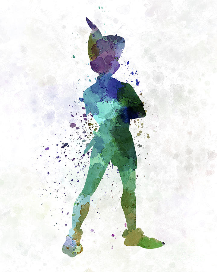 720x900 Peter Pan In Watercolor Painting By Pablo Romero - Disney Peter Pan Painting