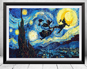 340x270 Vintage Disney Peter Pan Poster Neverland Print Home Wall - Disney Peter Pan Painting