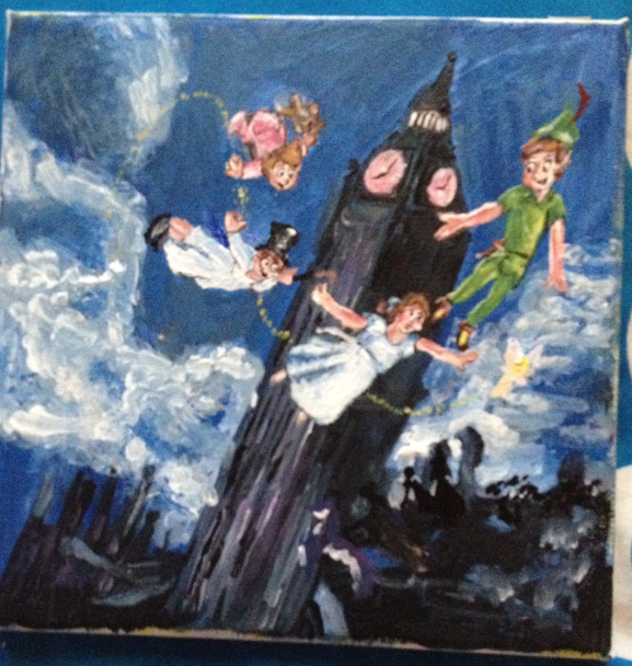577x608 Disney Art Peter Pan K.k.atlas - Disney Peter Pan Painting