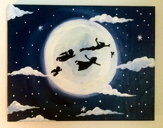 570x448 Disney Peter Pan Painting Glow In The Dark - Disney Peter Pan Painting