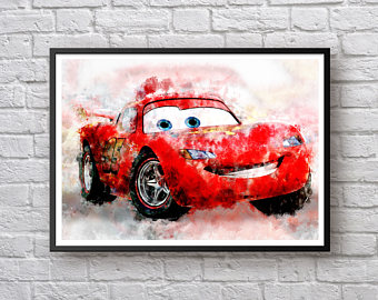 340x270 Cars Mater Disney Art Print Disney Pixar Cars Lightning - Disney Pixar Cars Painting