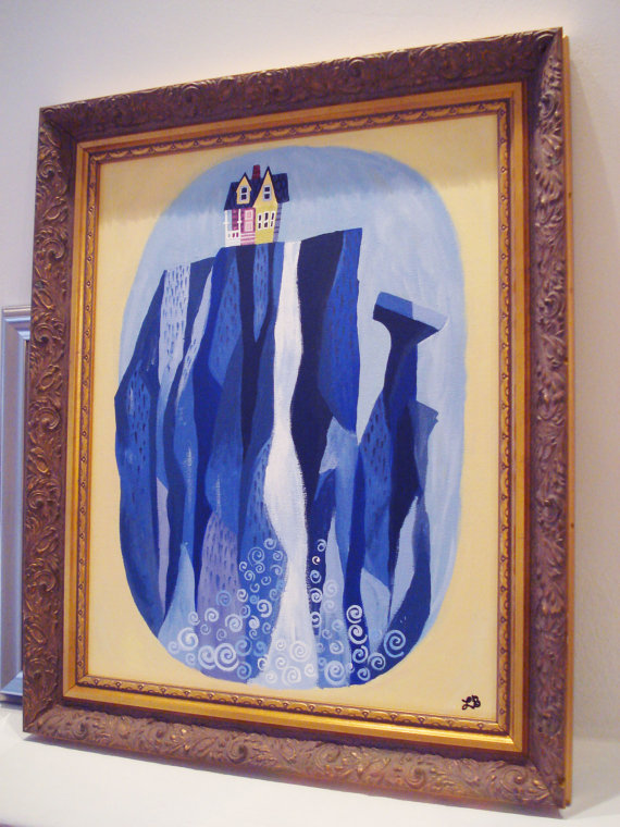 570x760 Paradise Falls Painting From Disneypixar's Up By Blondeinthecity - Disney Pixar Up Painting