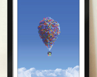 340x270 Paradise Falls Up Pixar Poster Print Disney Art Up - Disney Pixar Up Painting