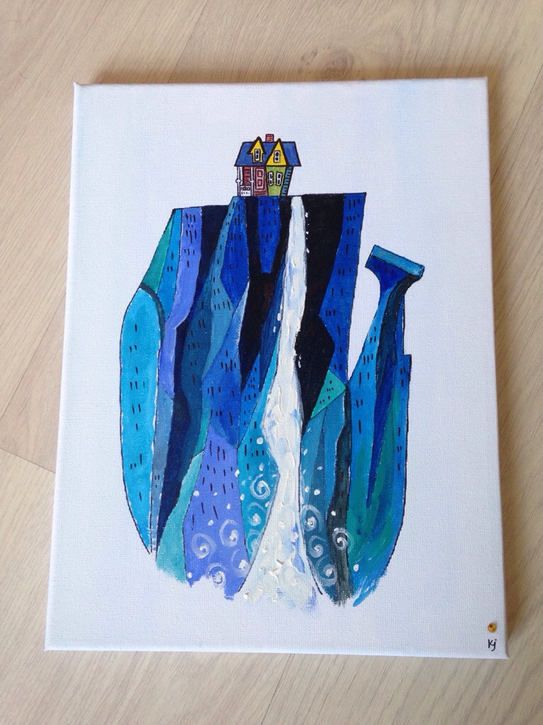 768x1024 Pixar Paradisefallls - Disney Pixar Up Painting