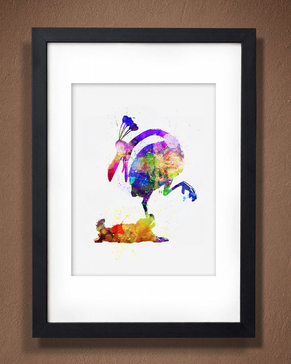 570x713 Splatter Art Disney Pixar Up Kevin And Dug Print - Disney Pixar Up Painting