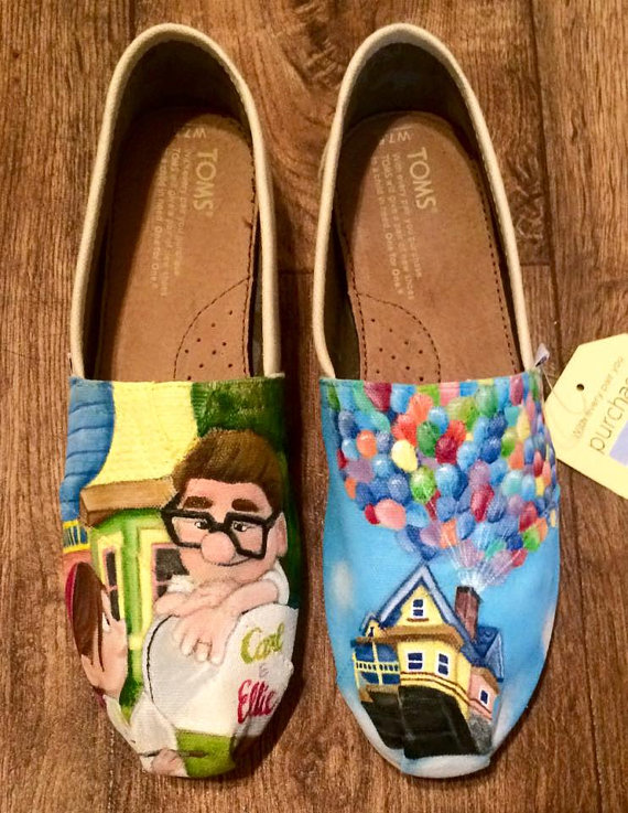 570x737 Custom Hand Painted Shoes Disney Pixar Up - Disney Pixar Up Painting