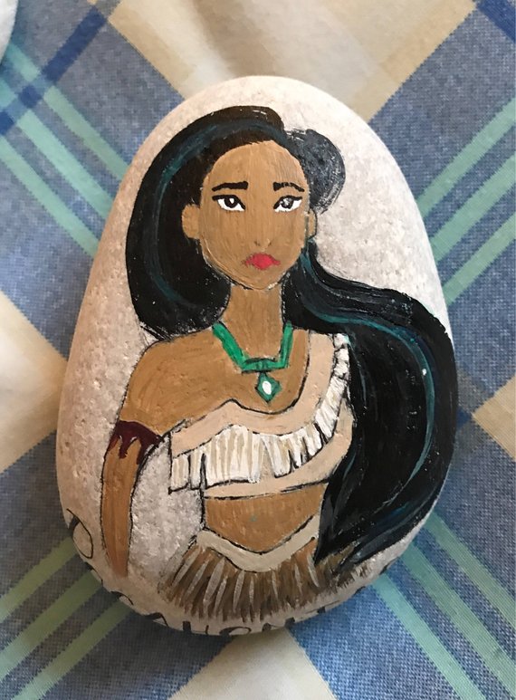 570x773 Disney Pocahontas Painted Rock Rock Painting Princess - Disney Pocahontas Painting