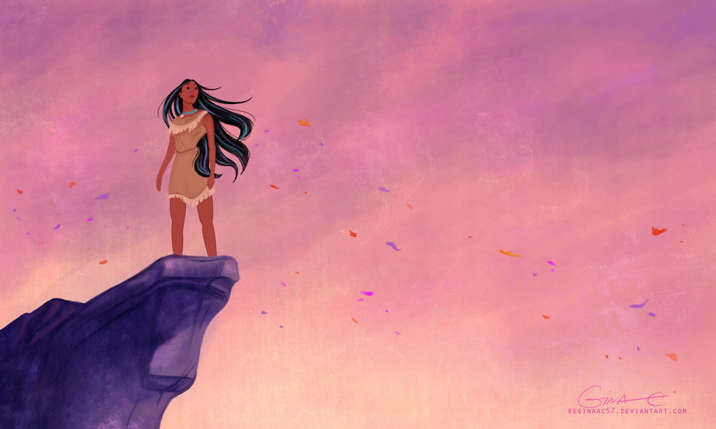 1024x614 Pocahontas The Cliff By Reginaac57 - Disney Pocahontas Painting