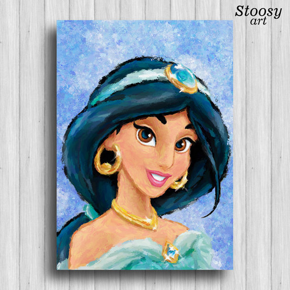 570x570 Princess Jasmine Poster Disney Princess Painting Girl Room - Disney Princess Painting