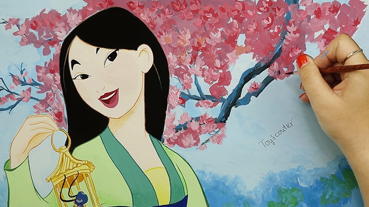 1280x720 Speed Drawing Mulan - Disney Princess Painting