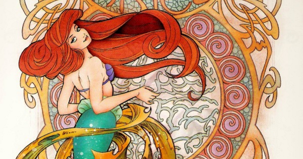 600x315 Art Nouveau Disney Princesses - Disney Princess Painting