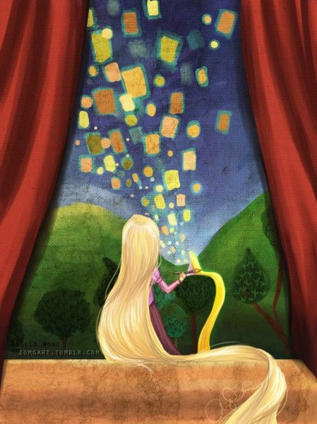 449x600 Rapunzel And The Lantern Painting. Fan Art - Disney Rapunzel Painting