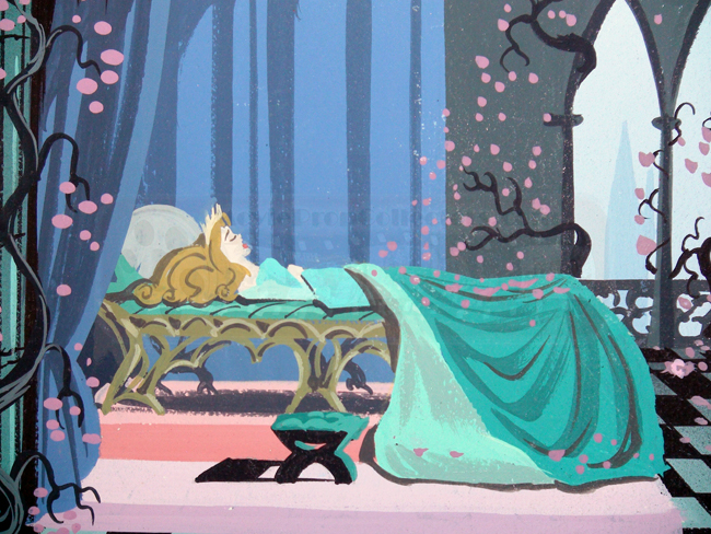 650x488 Mothic Flights And Flutterings, Evind Earle Concept Art For Walt - Disney Sleeping Beauty Painting