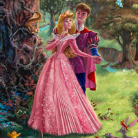 200x200 Thomas Kinkade Sleeping Beauty And The Lion King - Disney Sleeping Beauty Painting