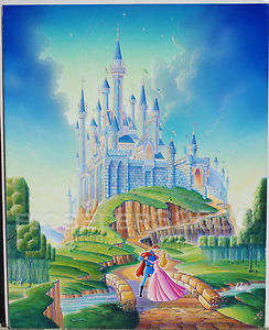 244x300 Disney Painting Original Art Of Sleeping Beauty Castle - Disney Sleeping Beauty Painting