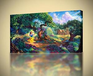 300x247 Snow White Painting Canvas Print Wall Home Decor Giclee Art Poster - Disney Snow White Painting
