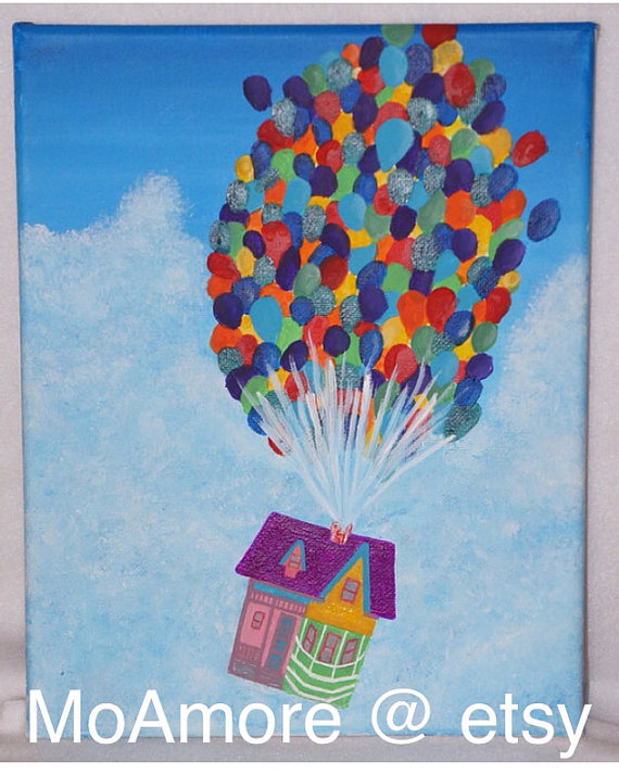 570x714 Items Similar To Disney's Up Inspired Acrylic Painting (10x8) - Disney Up Painting