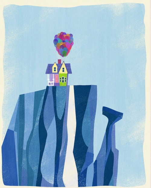 500x622 American, Art, Balloons, Cliff, Colors, Dag, Disney, Drawing - Disney Up Painting