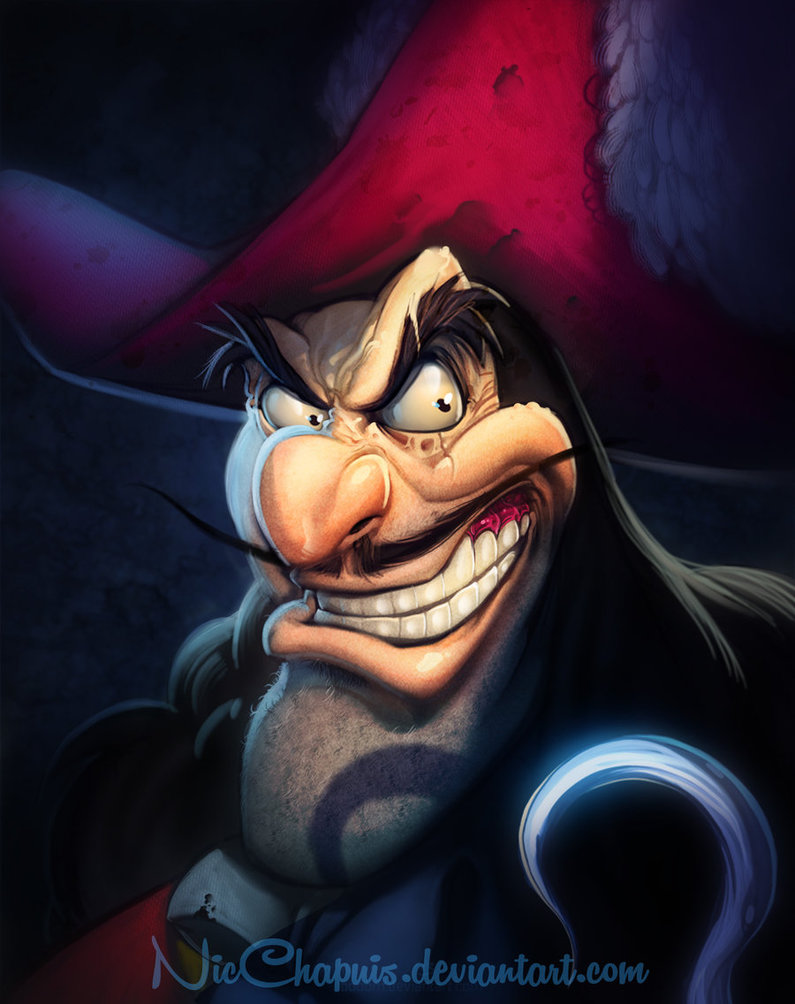 795x1004 Disney Villains Captain Hook Remastered By Nicchapuis - Disney Villains Painting