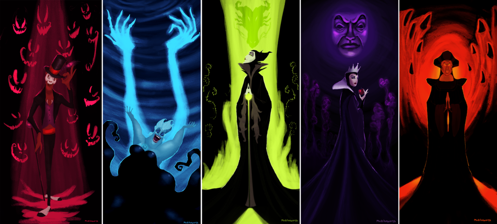 1024x462 Disney Villains By Matthoworth - Disney Villains Painting