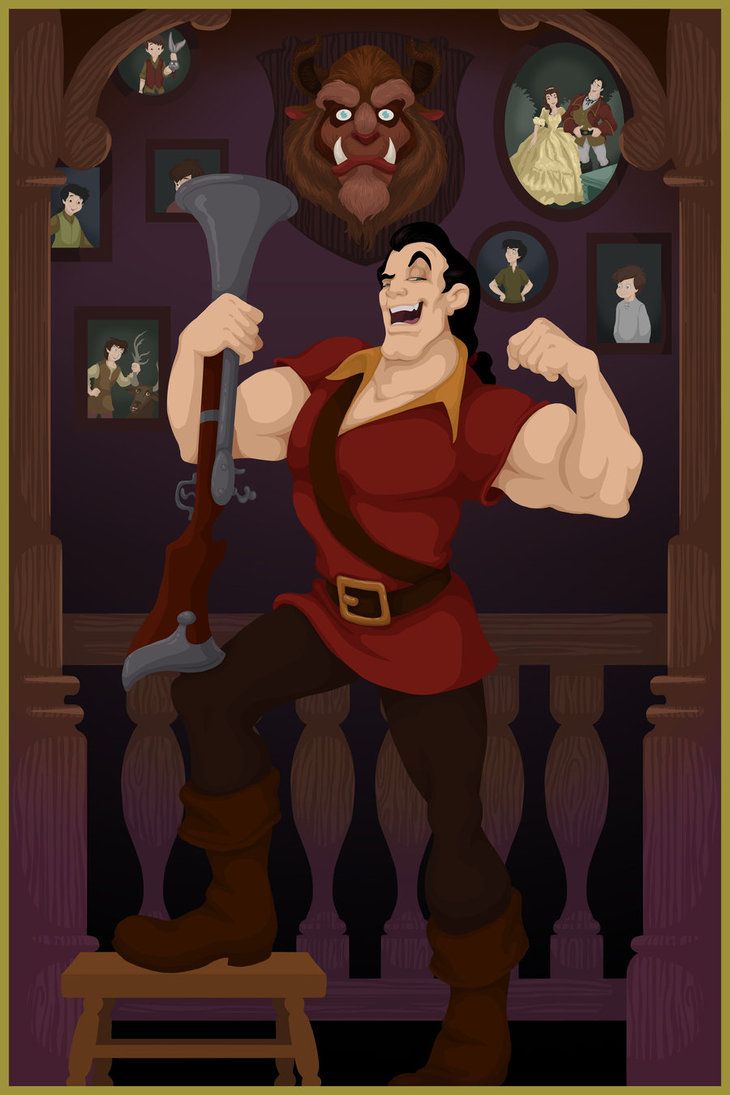 730x1095 Disney Villains. Gaston Is One Of My Favorite Characters Cuz He'S - Disney Villains Painting