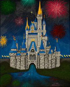 242x300 Cinderella Paintings - Disney World Castle Painting