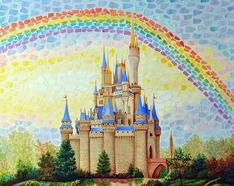 340x270 Disney Painting Etsy - Disney World Castle Painting