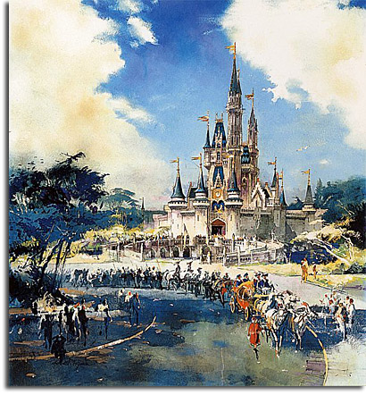 410x442 Progress City, U.s.a. - Disney World Castle Painting