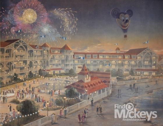 560x433 Beach Club Resort Hidden Mickeys Painting Walt Disney World - Disney World Painting