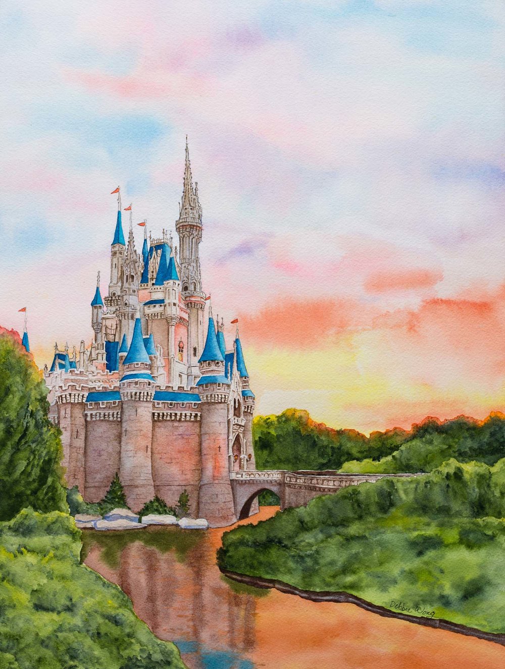 1000x1323 Walt Disney World Debbie Wong Design - Disney World Painting