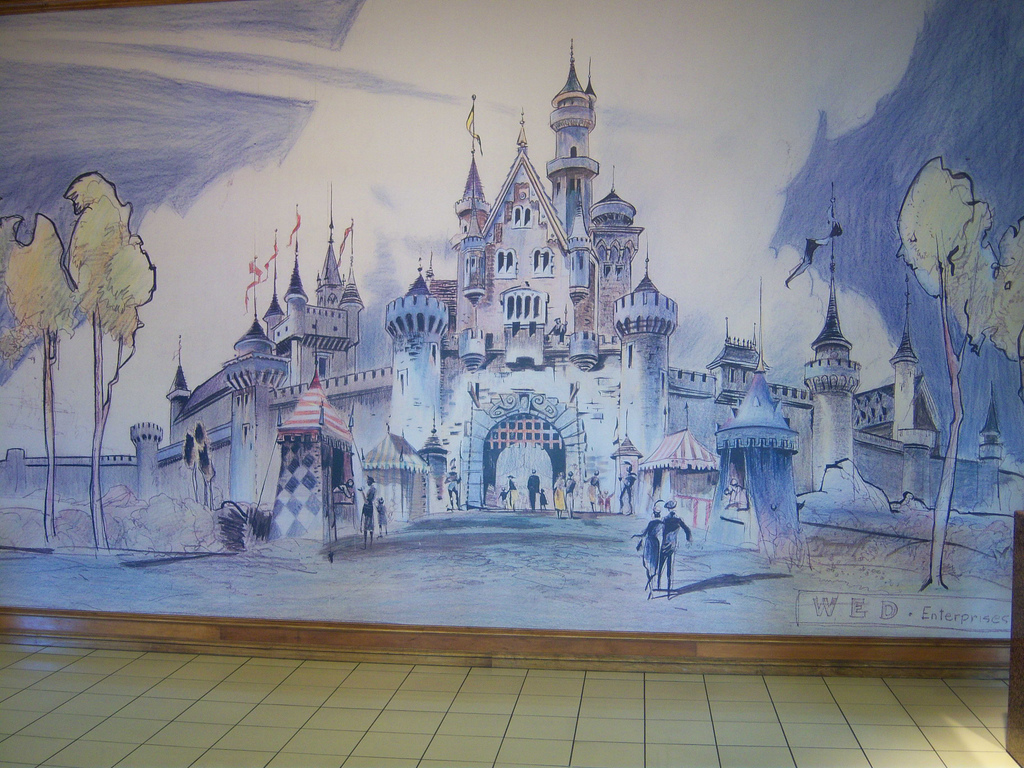 1024x768 Herb Ryan Painting Of Sleeping Beauty's Castle - Disneyland Castle Painting