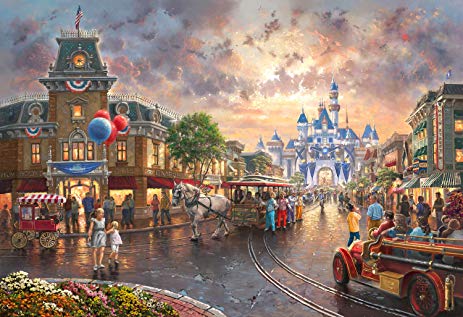 463x317 Disneyland 60th Anniversay 12x18 Premium Giclee Print - Disneyland Castle Painting