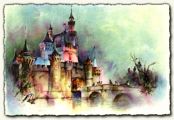 583x403 Sleeping Beauty Castle Painting Pac's Worlds - Disneyland Castle Painting