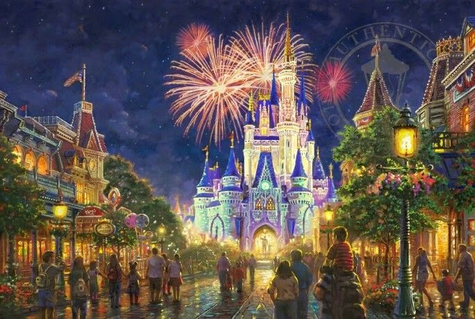 684x460 Main Street Disneyland Painting By Thomas Kinkade Painting - Disneyland Painting