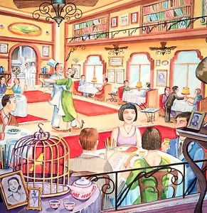 291x300 Original Rare Disney Tokyo Japan Disneyland Art Painting Chef - Disneyland Painting
