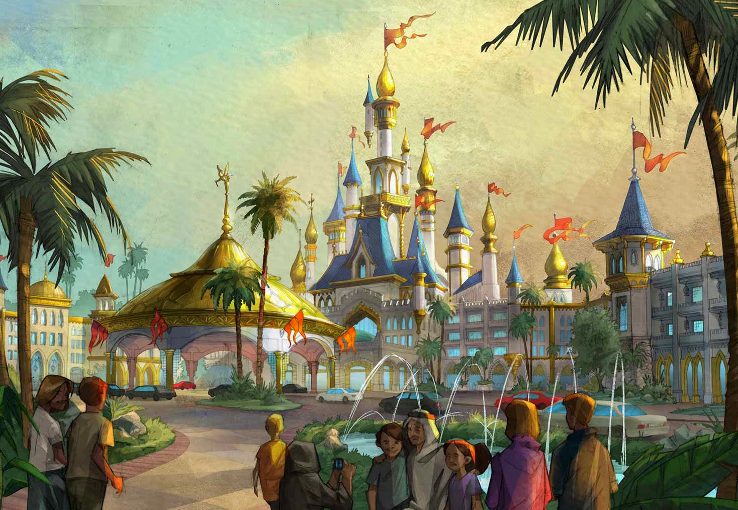 1468x1014 This Is What A Disneyland In Dubai Could Look Like The Disney Times - Disneyland Painting