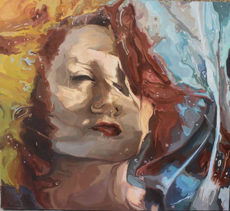 770x708 Saatchi Art Red Distortion Painting By Dolz - Distortion Painting