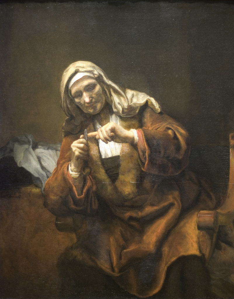 801x1024 Old Woman Cutting Her Nails (Or, The Most Disturbing - Disturbing Painting