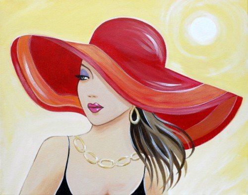 500x393 Painting Workshop Diva In A Hat - Diva Painting