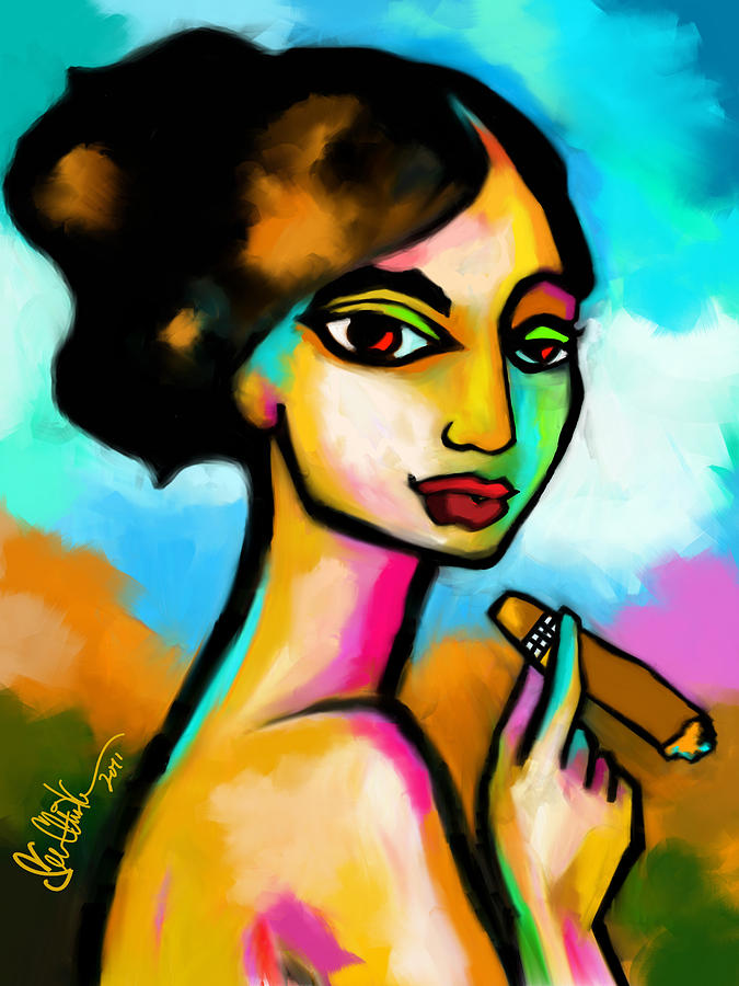 675x900 Cigar Diva Painting By Sean Clinkscales - Diva Painting