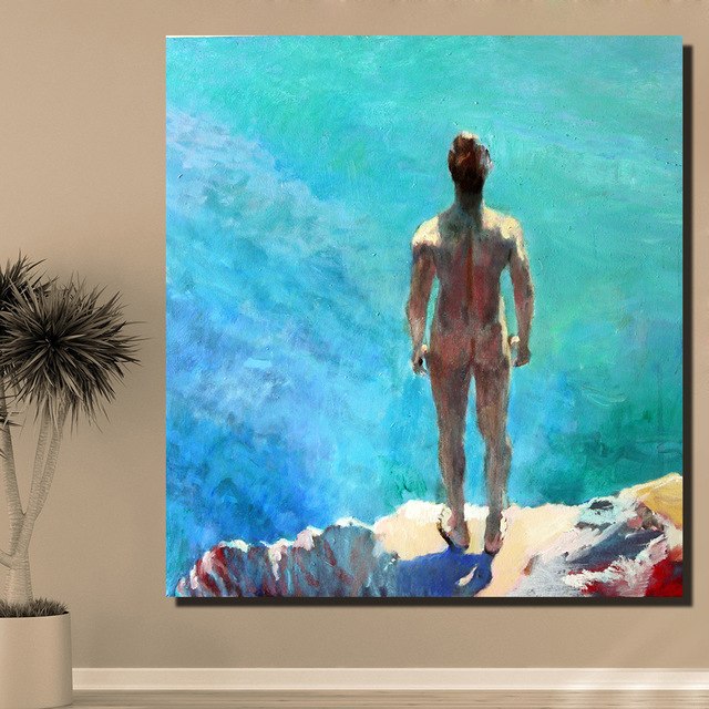 640x640 Qkart Photo Pictures Diver Cala Rosa Modern Canvas Oil Painting - Diver Painting