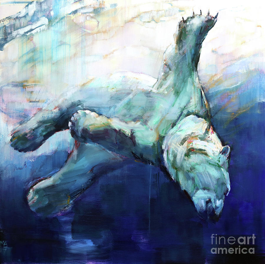 900x897 Arc Of The Diver Painting By Mark Adlington - Diver Painting