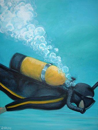 340x450 The Scuba Diver - Diver Painting