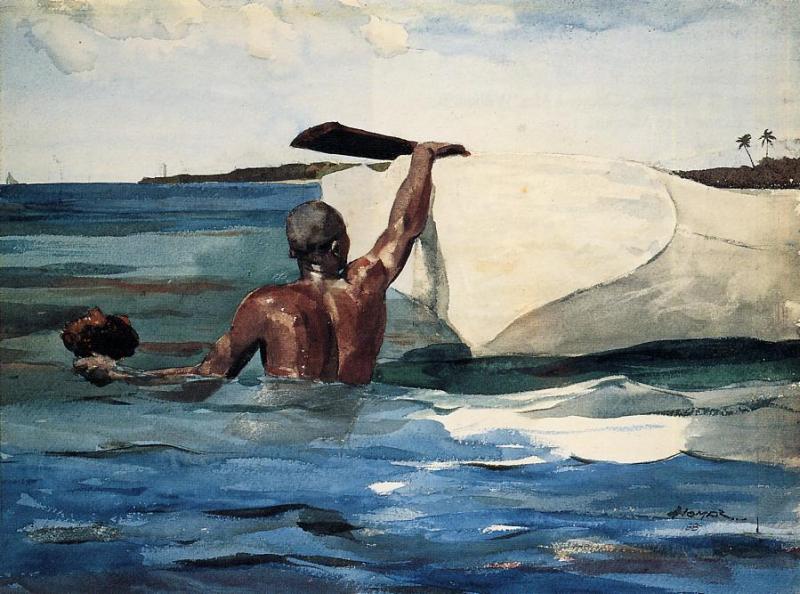 800x594 The Sponge Diver Painting Winslow Homer Oil Paintings - Diver Painting