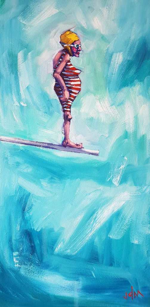 503x1024 The Diver Ii - Diver Painting