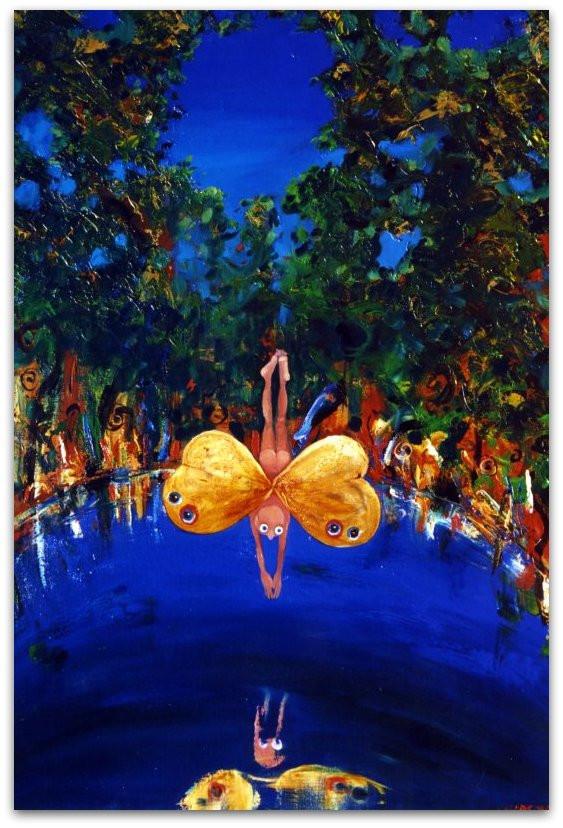 563x828 Diver - Diver Painting