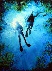 221x300 Diver Paintings Fine Art America - Diver Painting