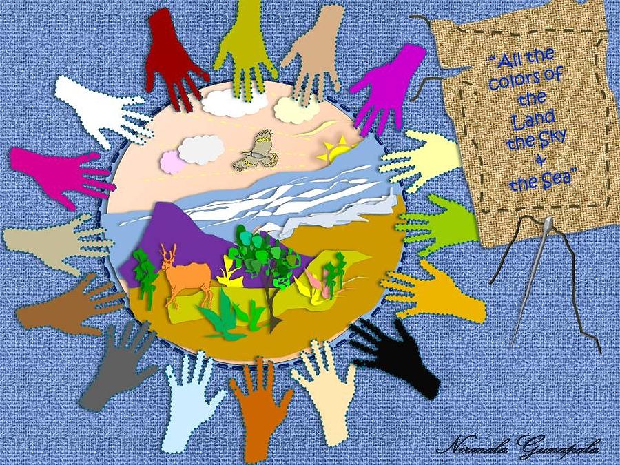 900x675 Embracing Diversity Painting By En Gee - Diversity Painting